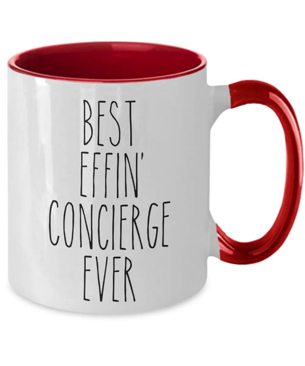 Gift For Concierge Best Effin' Concierge Ever Mug Two-Tone Coffee Cup Funny Coworker Gifts