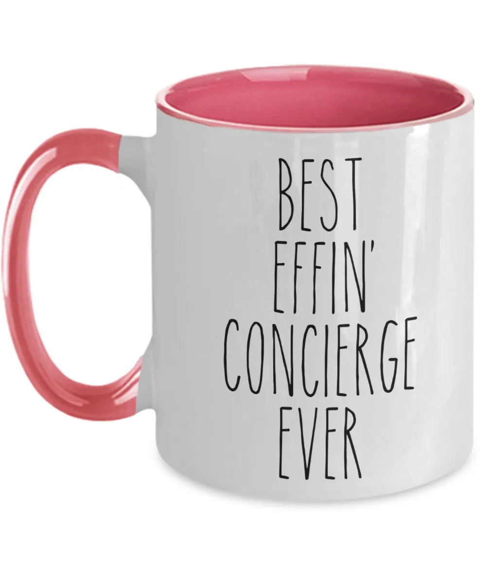 Gift For Concierge Best Effin' Concierge Ever Mug Two-Tone Coffee Cup Funny Coworker Gifts