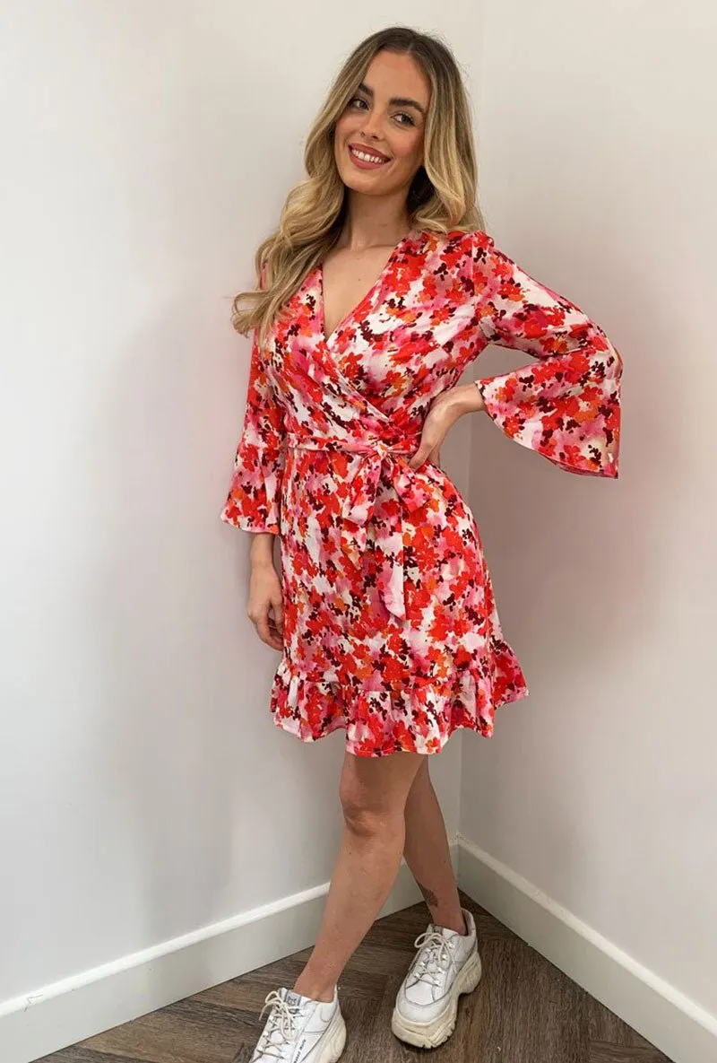 GIRL IN MIND VIVIAN ANGEL SLEEVE SKATER DRESS