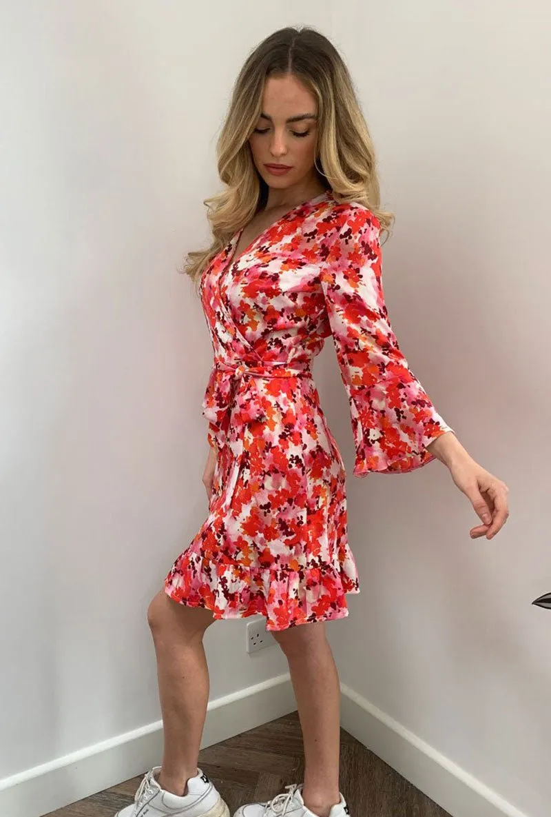 GIRL IN MIND VIVIAN ANGEL SLEEVE SKATER DRESS
