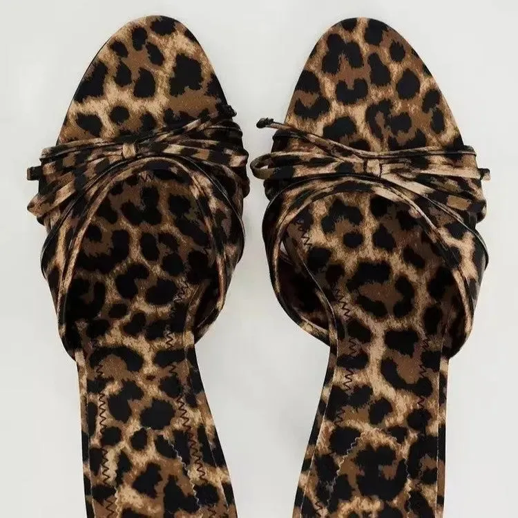 'Giselle' Bow Leopard Kitten Heels