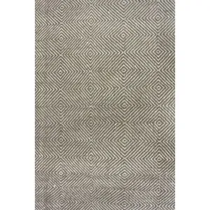 Gray 3' x 5' Flat Woven Hand Made Wool/Cotton Gray Area Rug