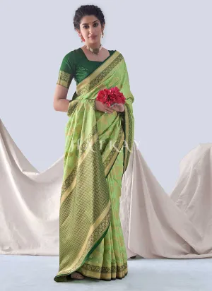 Green Two Tone Paithani Silk Saree