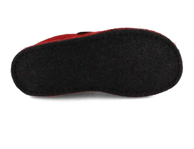 HAFLINGER Women Boiled Wool Slippers 'Flair Fido', paprika