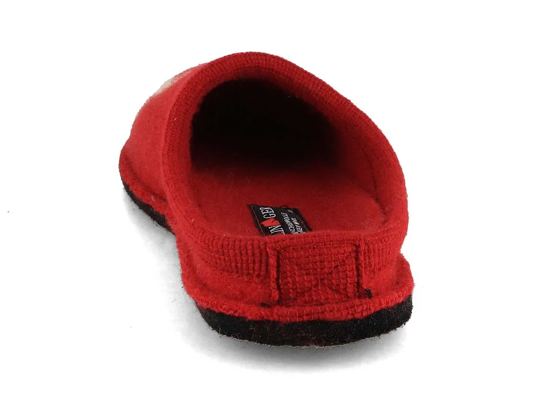HAFLINGER Women Boiled Wool Slippers 'Flair Fido', paprika
