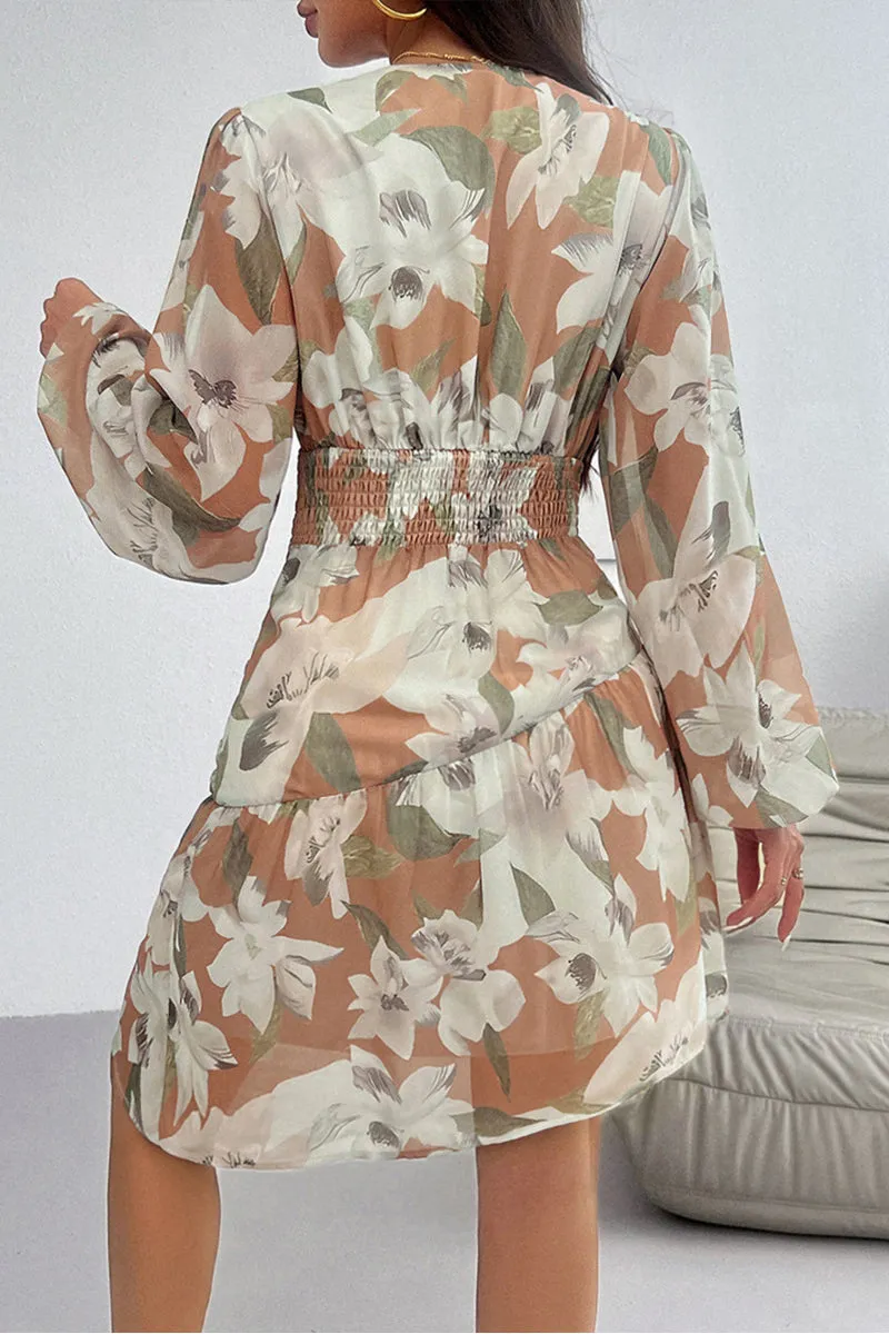 HBR1101 Floral Wrap Dress