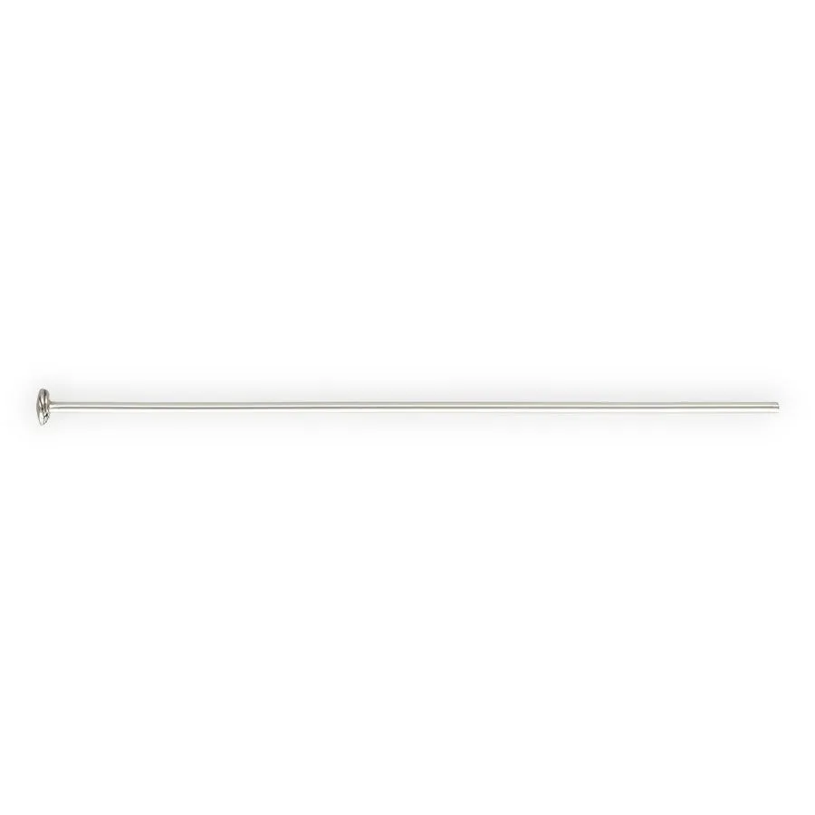 Head Pin with Flat Disc (Heavy, 0.64mm) in Sterling Silver