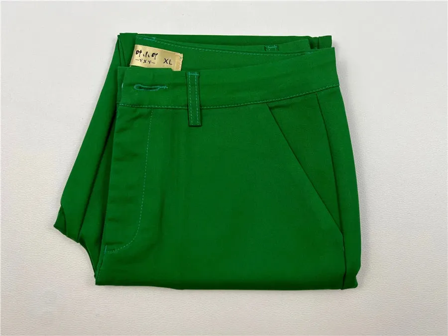 High Waist Slim Fit Pencil Pants – Ankle-Length Trousers for Women