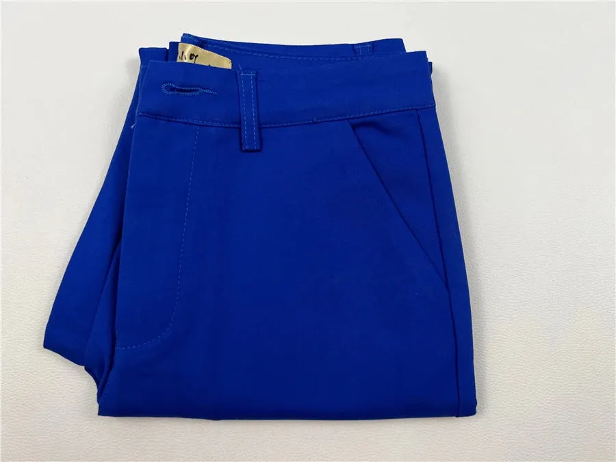 High Waist Slim Fit Pencil Pants – Ankle-Length Trousers for Women