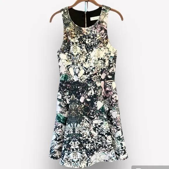 🍕Hunter Bell Porter Cocktail skater fit and flare Dress scuba