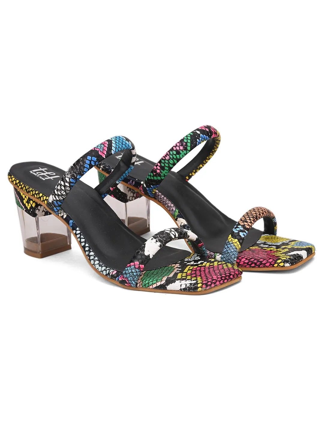 Hydes N Hues Multicoloured  with Transparent Heels