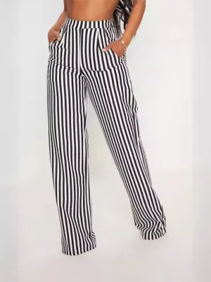 Jade High-Waisted Striped Wide-Leg Pants