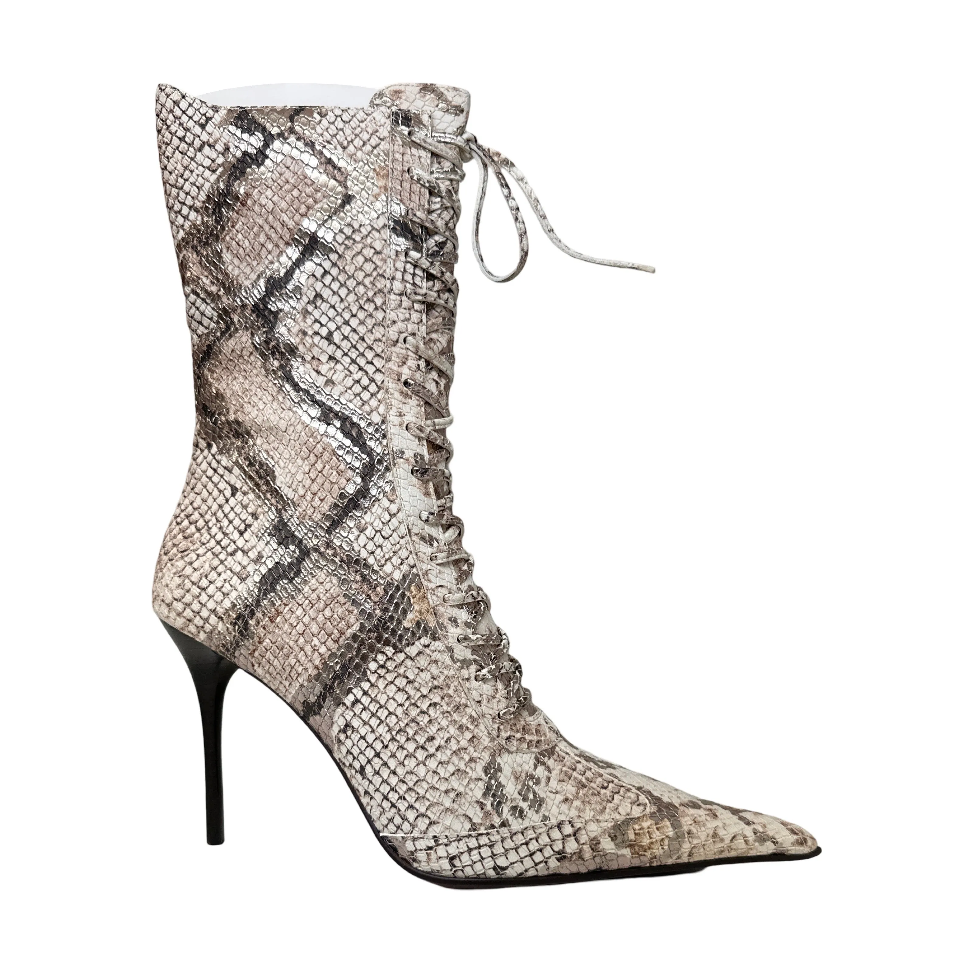 Jeffrey Campbell Beige Gold Python Pointed Toe Heels