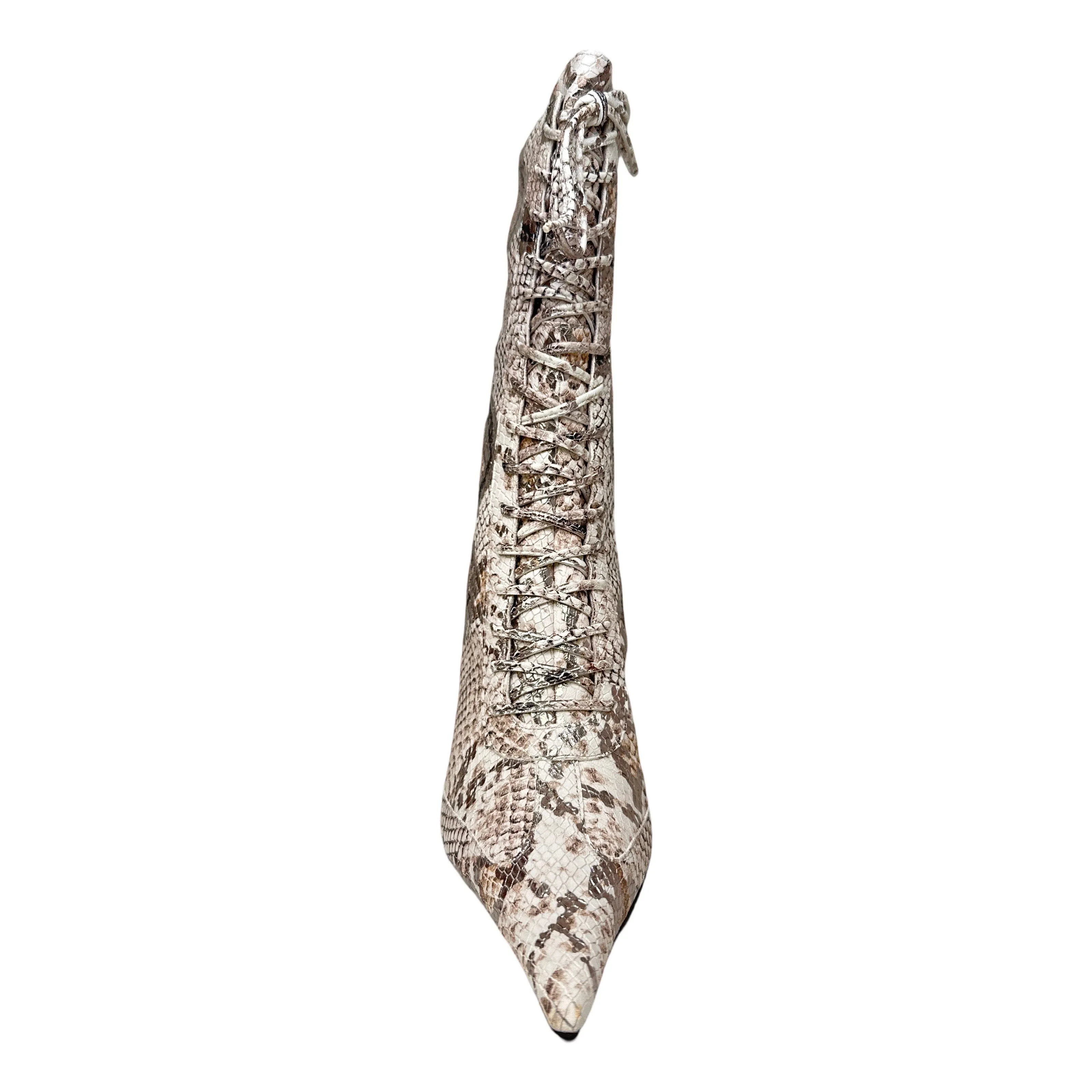 Jeffrey Campbell Beige Gold Python Pointed Toe Heels