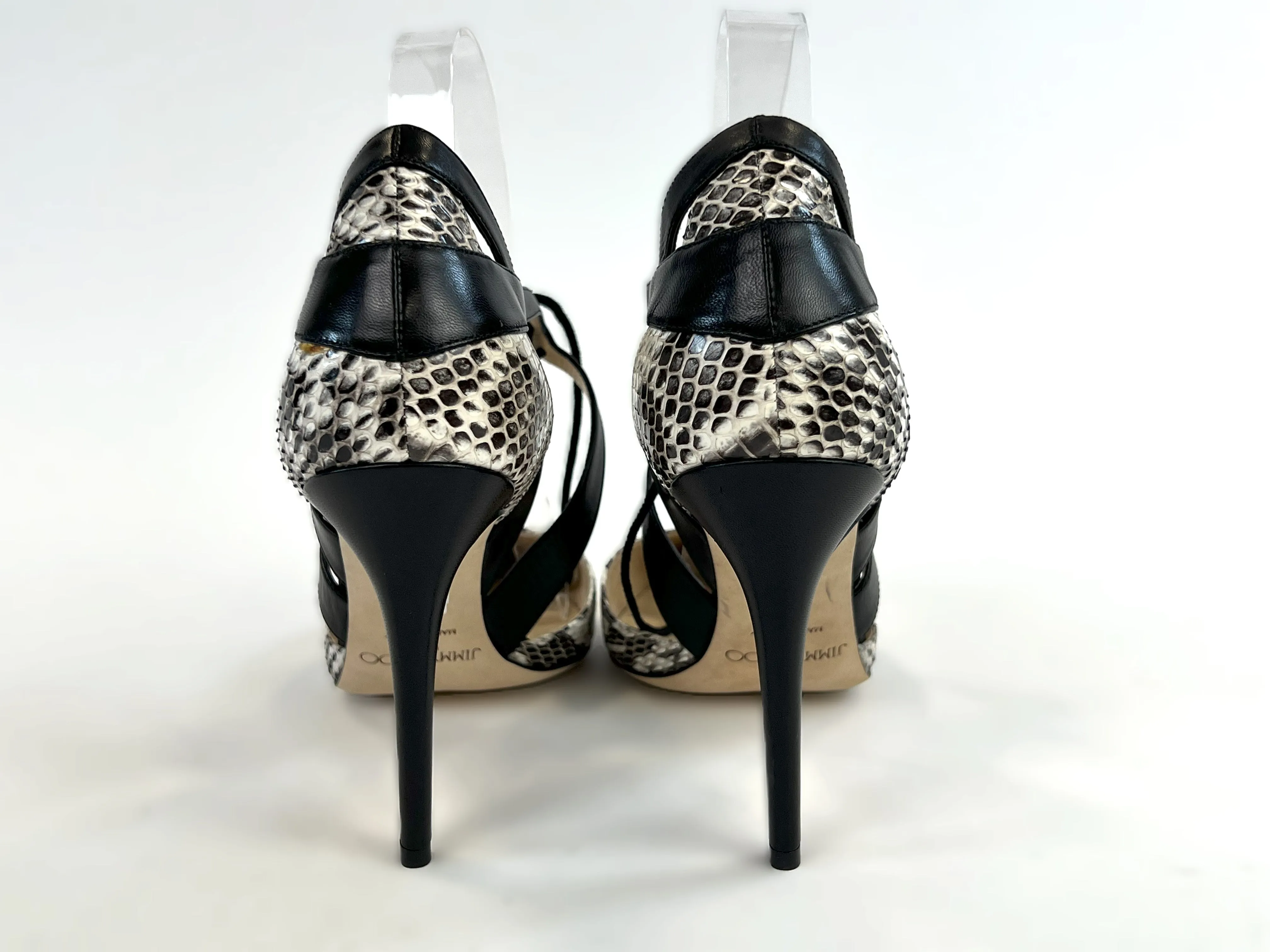 Jimmy Choo Exotic Leather Point Toe Strappy Heels Size 40
