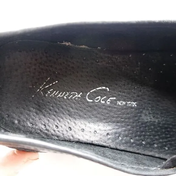 Kenneth Cole New York Black Horse-bit Square Toe Black Slip on Loafer Size 10