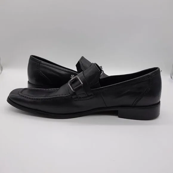 Kenneth Cole New York Black Horse-bit Square Toe Black Slip on Loafer Size 10