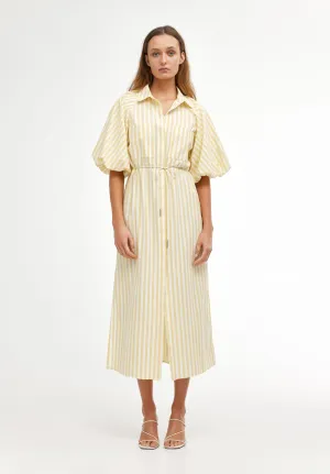 KINNEY ZOYA SHIRT DRESS LEMON STRIPE