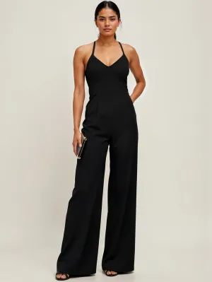 Lace Bodice V Neck Jumpsuit