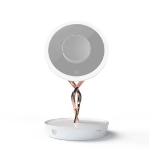 led lighted makeup mirror with 10X Magnifiying base storage drawer
