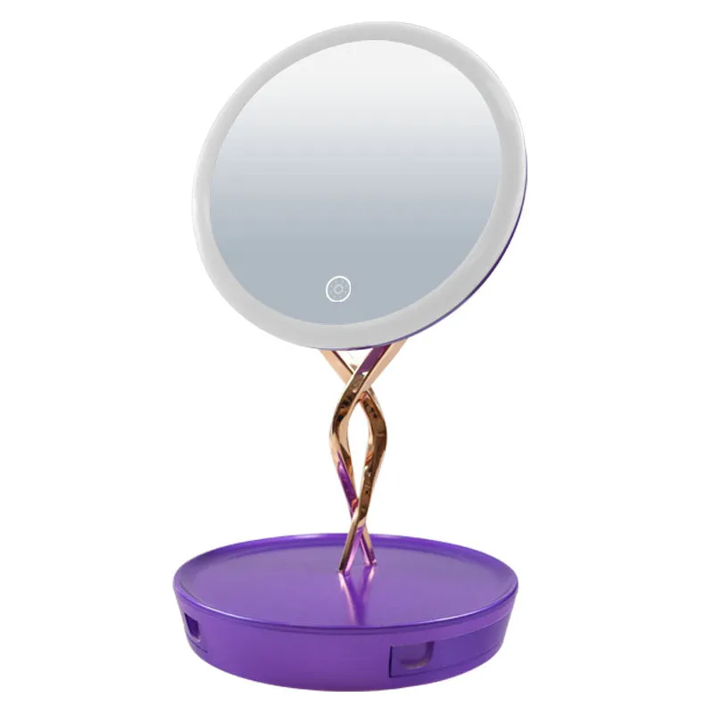 led lighted makeup mirror with 10X Magnifiying base storage drawer