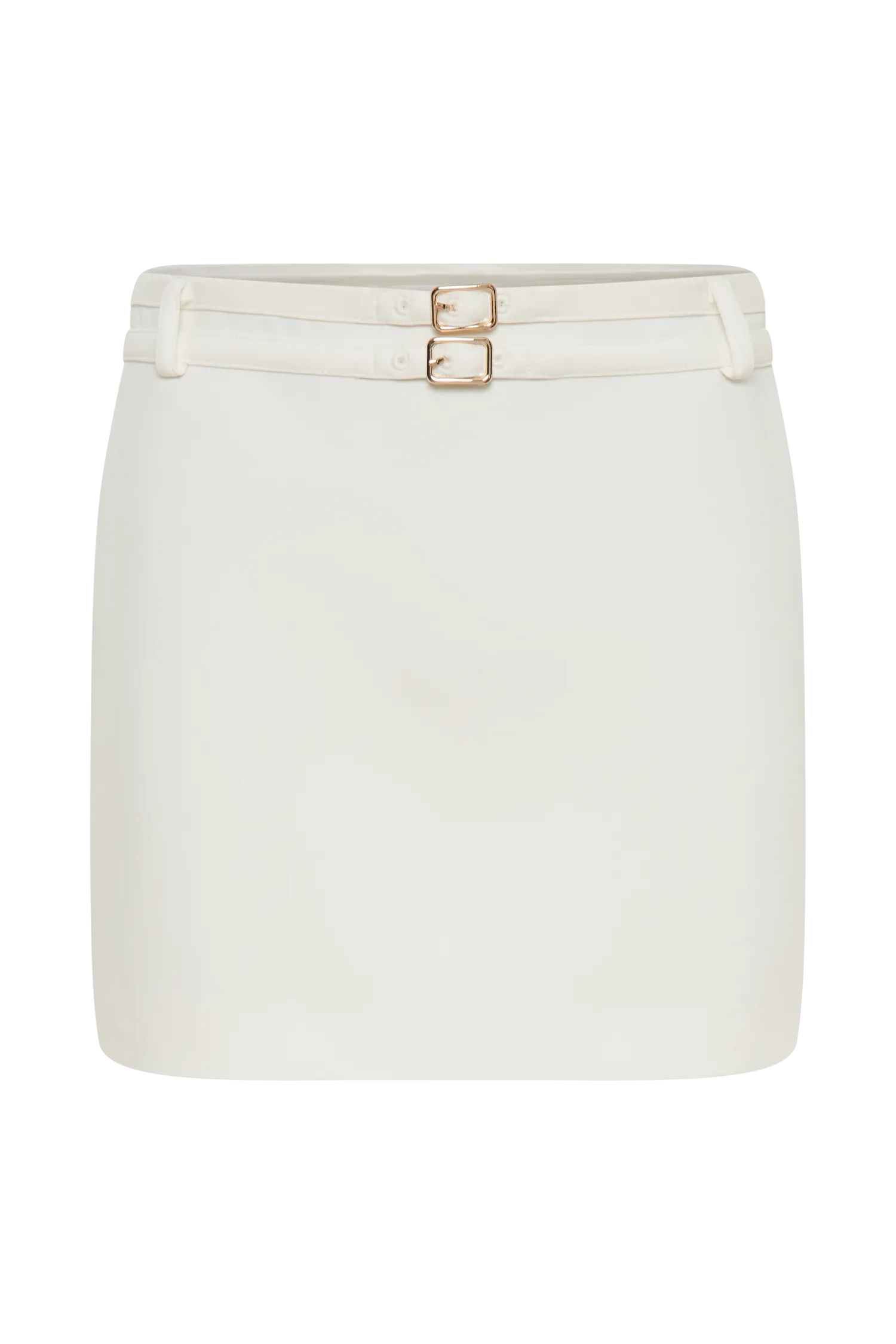 Letitia Suiting Mini Skirt With Buckle - Ivory