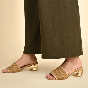 Lily Nude Weave Heels For Women