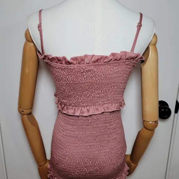 Mable Mauve Smocked Satin Maternity Valentine's Dress Size Medium
