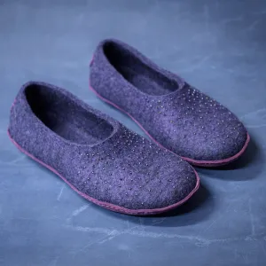 MARGOT - Aubergine - Customisable ballerinas slippers