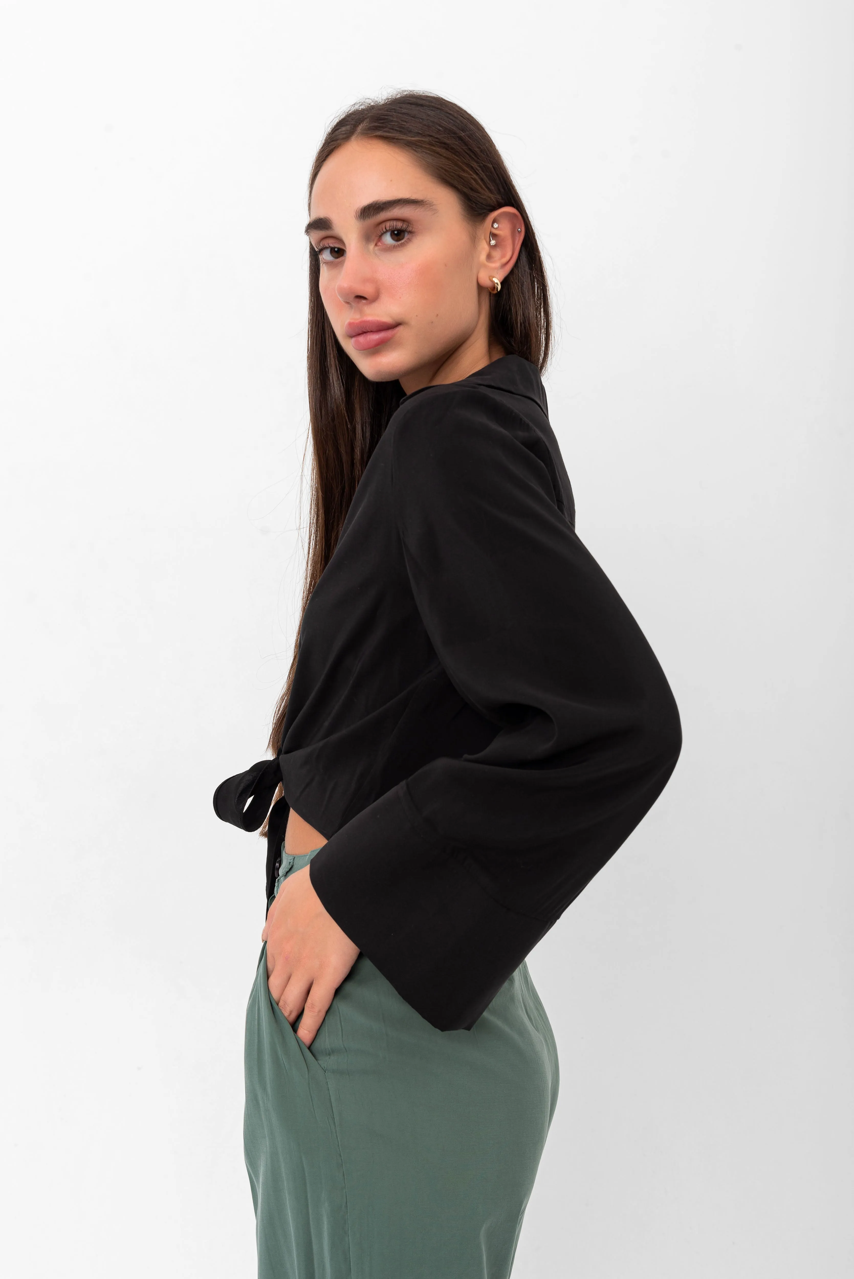 Marilyn Tie-Up Shirt - Black