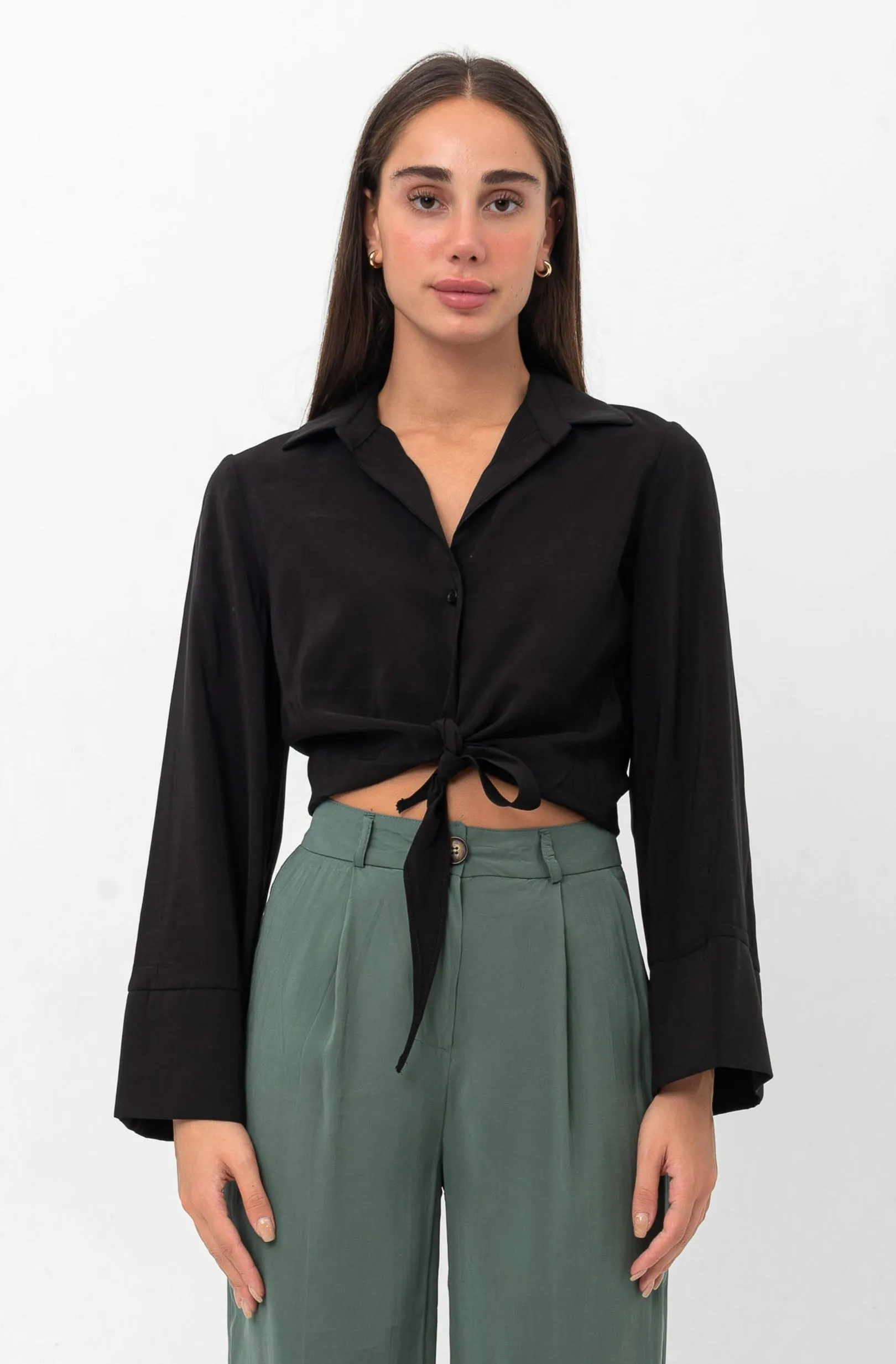 Marilyn Tie-Up Shirt - Black