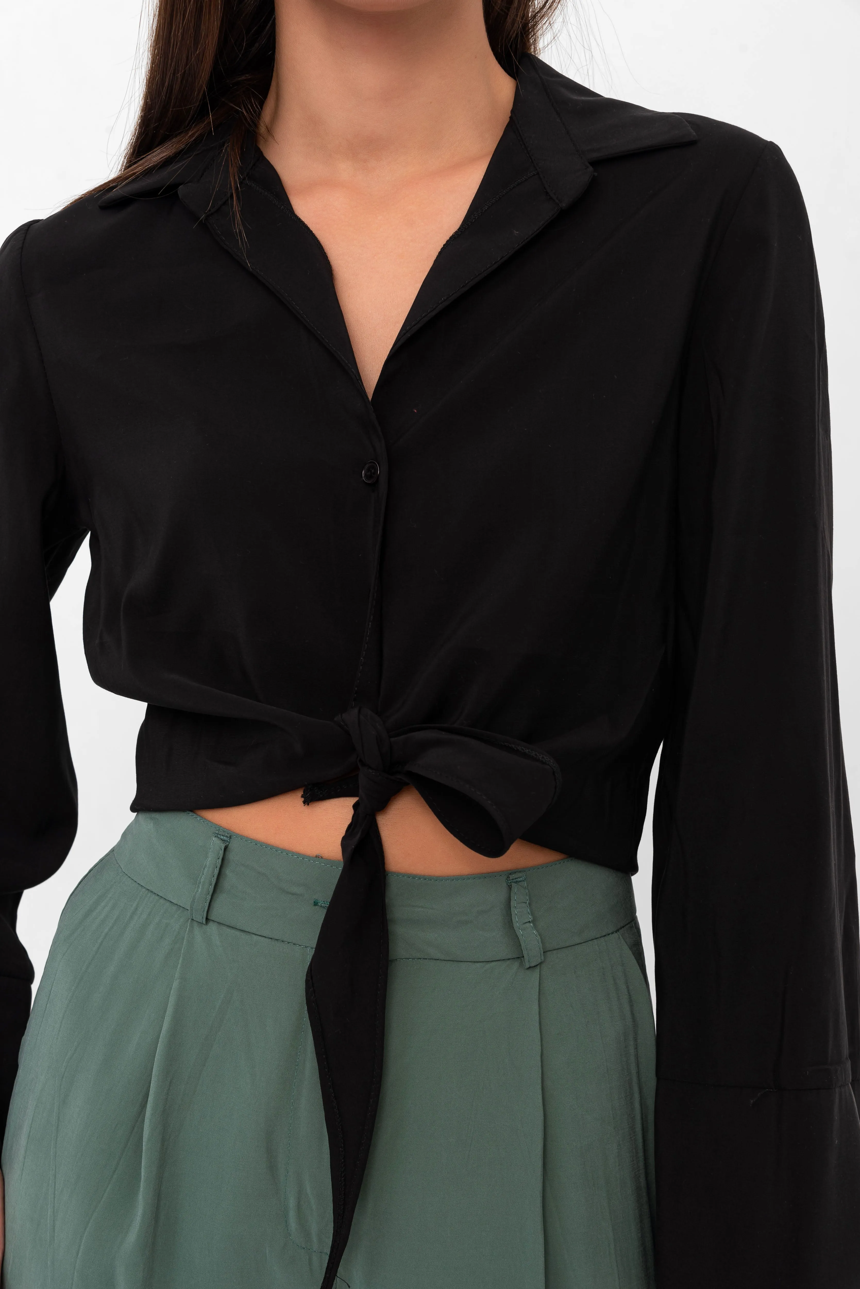 Marilyn Tie-Up Shirt - Black