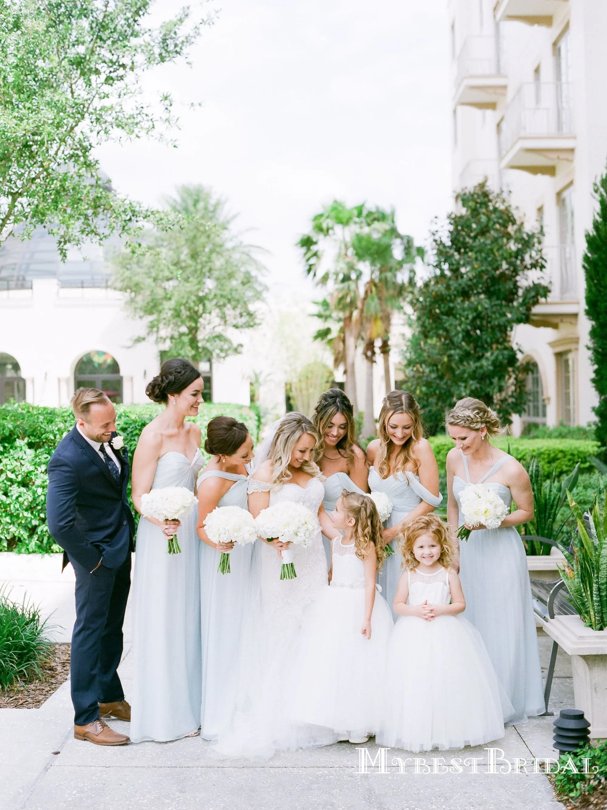 Mismatched Charming Simple Light Blue Chiffon A-line Long Cheap Bridesmaid Dresses, BDS0035