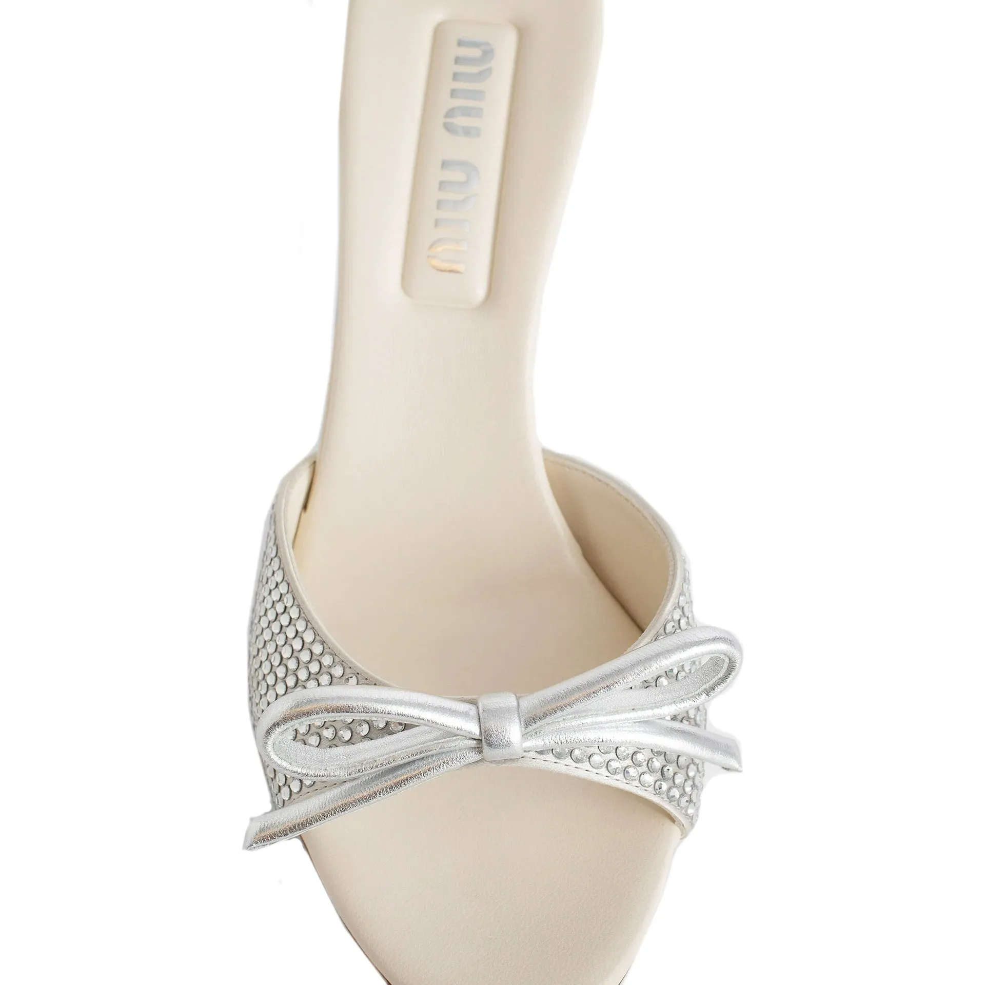 MIU MIU Elegant Leather Crystals Slip-On Flats for Women