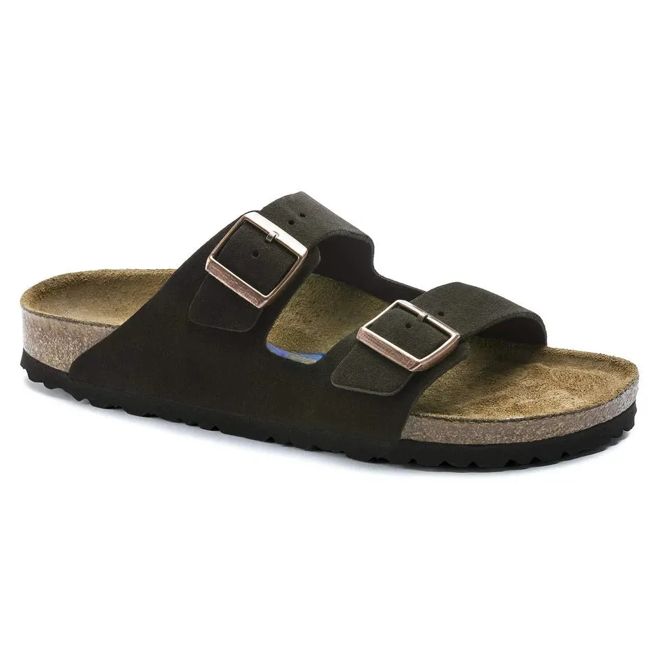 Mocha Brown Suede Leather Ease Comfort Slippers with Buckle - Slippers