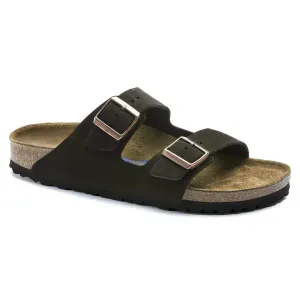 Mocha Brown Suede Leather Ease Comfort Slippers with Buckle - Slippers