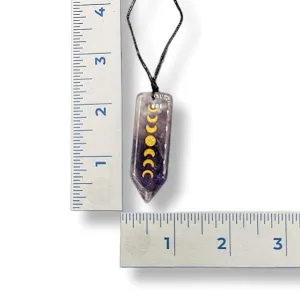 Necklace Amethyst Moon Phases Flat