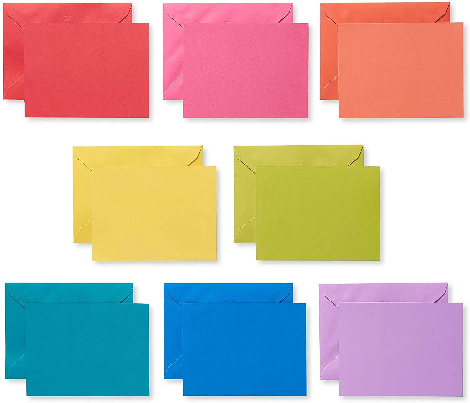 New American Greetings Single Panel Blank Cards with Envelopes, Rainbow Colours (200-Count)