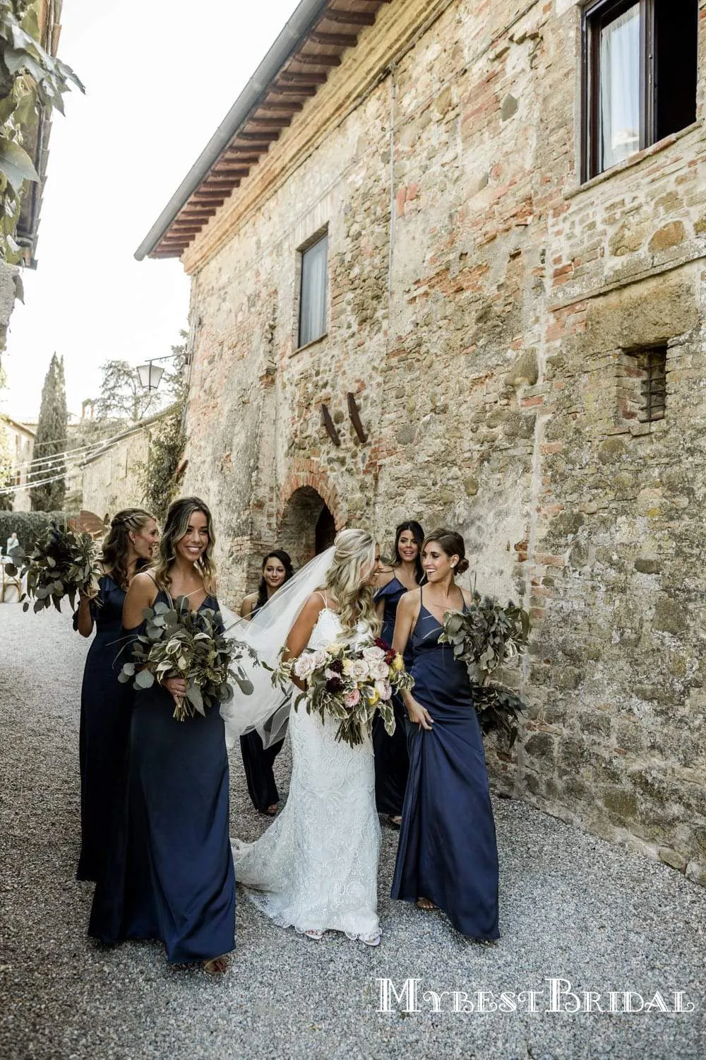New Arrival Blue Chiffon A-line Long Cheap Bridesmaid Dresses, BDS0027