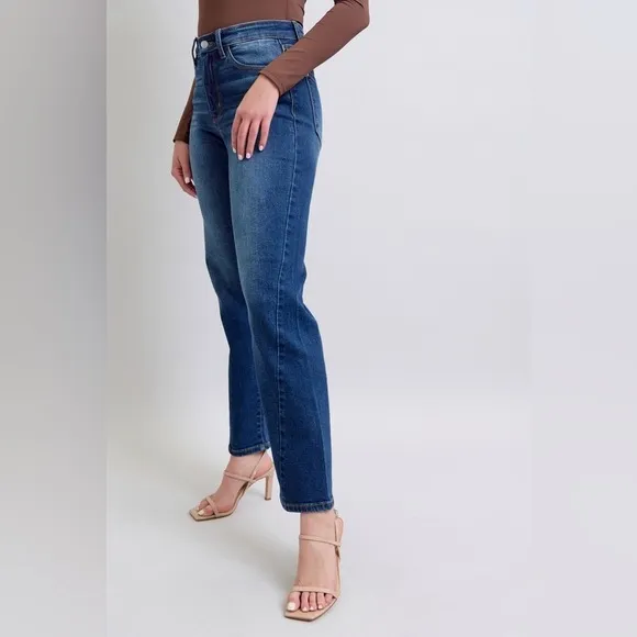 NEW Judy Blue Full Size Side Seam Detail Straight Jeans with Pockets