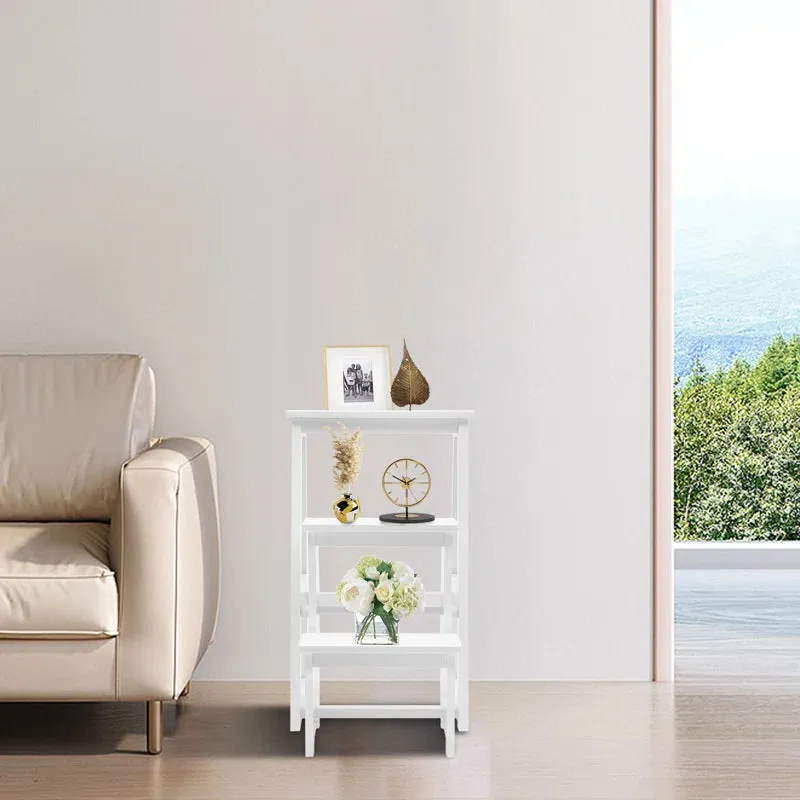 NEW WFX Utility 3 - Step Wood Folding Step Stool, also can be used as a flower stand on the balcony, and can be used as a coffee table, side table or chair! Retails $150