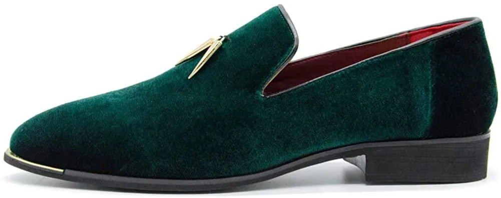 NXY Men's Metallic Penny Slippers Flats Velvet Loafers Slip-On Dress Plus Size Shoes Size 6-13
