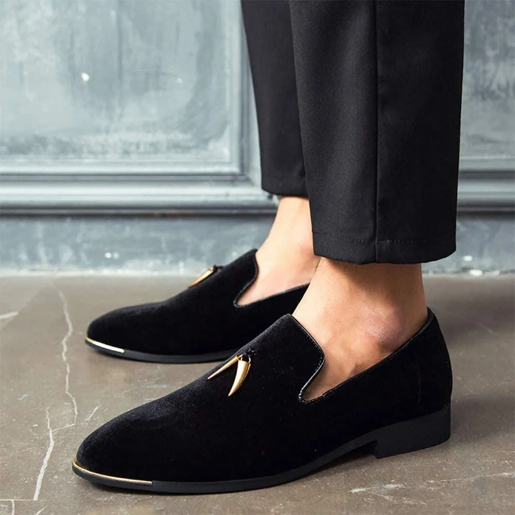 NXY Men's Metallic Penny Slippers Flats Velvet Loafers Slip-On Dress Plus Size Shoes Size 6-13