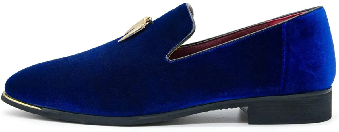 NXY Men's Metallic Penny Slippers Flats Velvet Loafers Slip-On Dress Plus Size Shoes Size 6-13