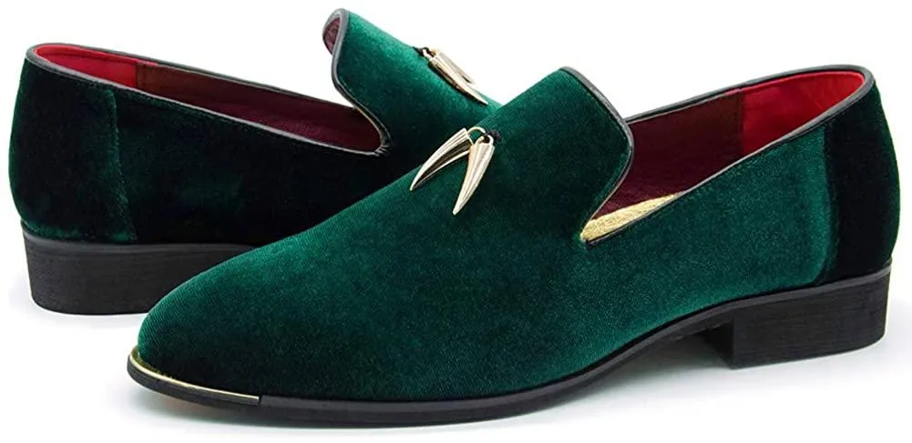 NXY Men's Metallic Penny Slippers Flats Velvet Loafers Slip-On Dress Plus Size Shoes Size 6-13