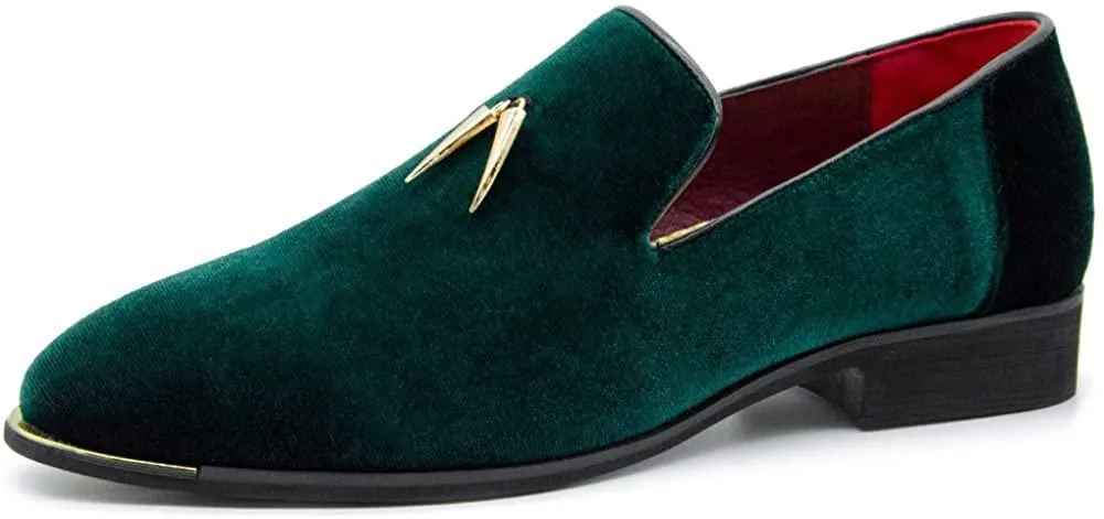 NXY Men's Metallic Penny Slippers Flats Velvet Loafers Slip-On Dress Plus Size Shoes Size 6-13