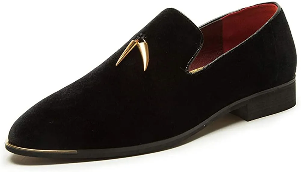 NXY Men's Metallic Penny Slippers Flats Velvet Loafers Slip-On Dress Plus Size Shoes Size 6-13