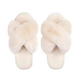 OFF WHITE OPEN-FLUFF SLIPPER