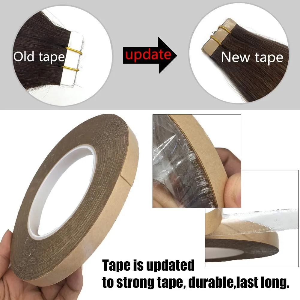 Ombre Dark Brown Highlighted Chestnut Brown 20pcs 50g Straight Tape in Hair Extensions
