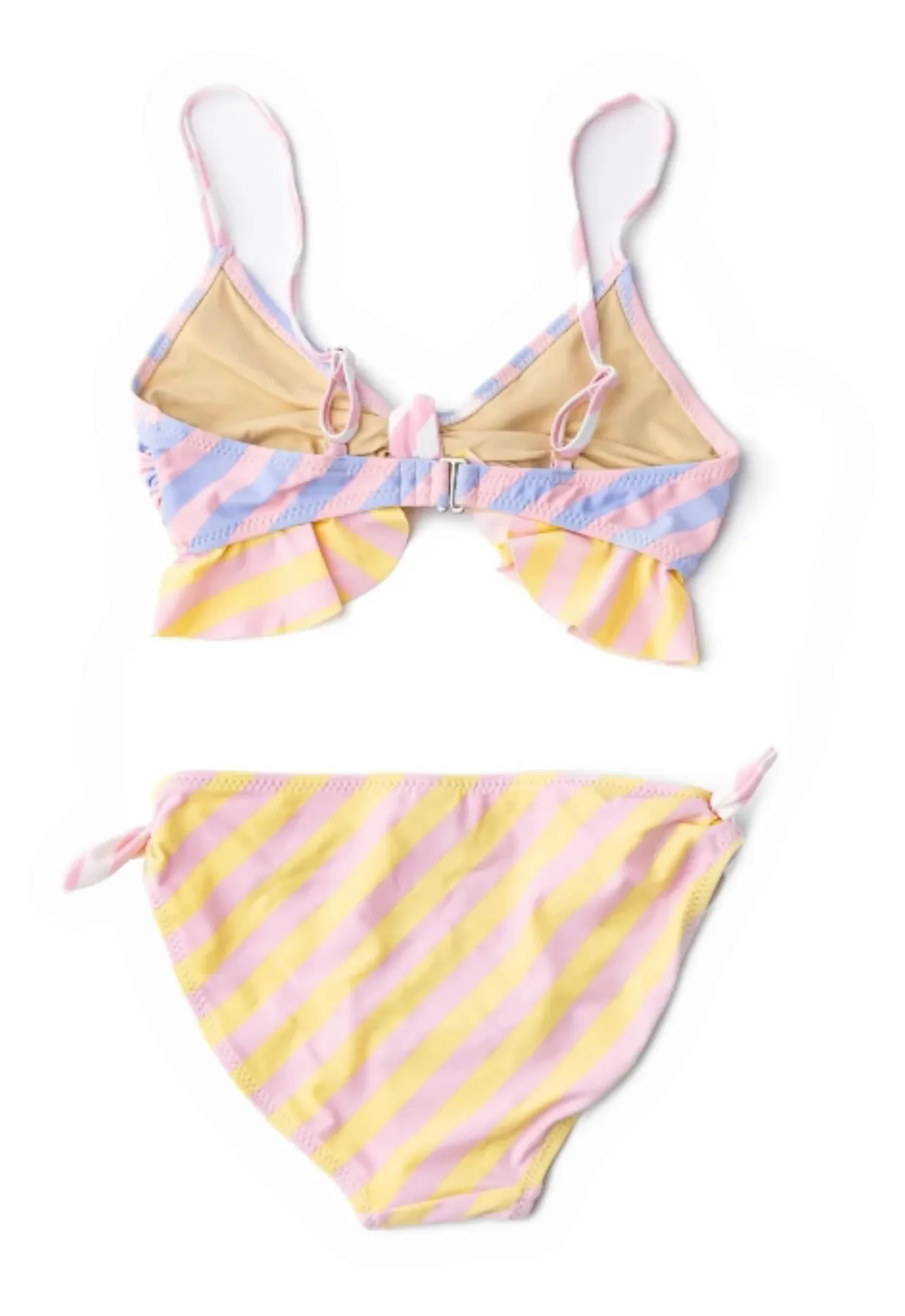 Pastel Stripe 2-PC Ruffled Swimsuit